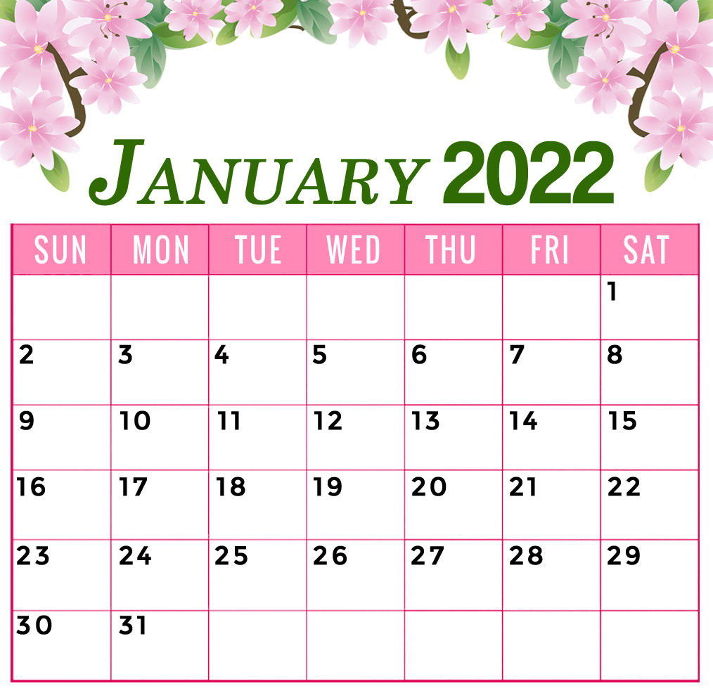 Pick January 2022 Printable Calendar Landscape