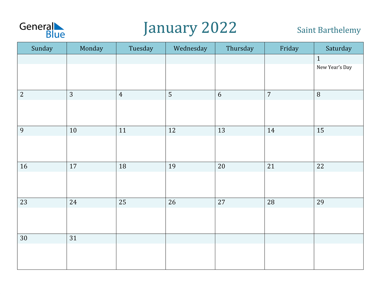 Pick January 2022 Printable Calendar Landscape