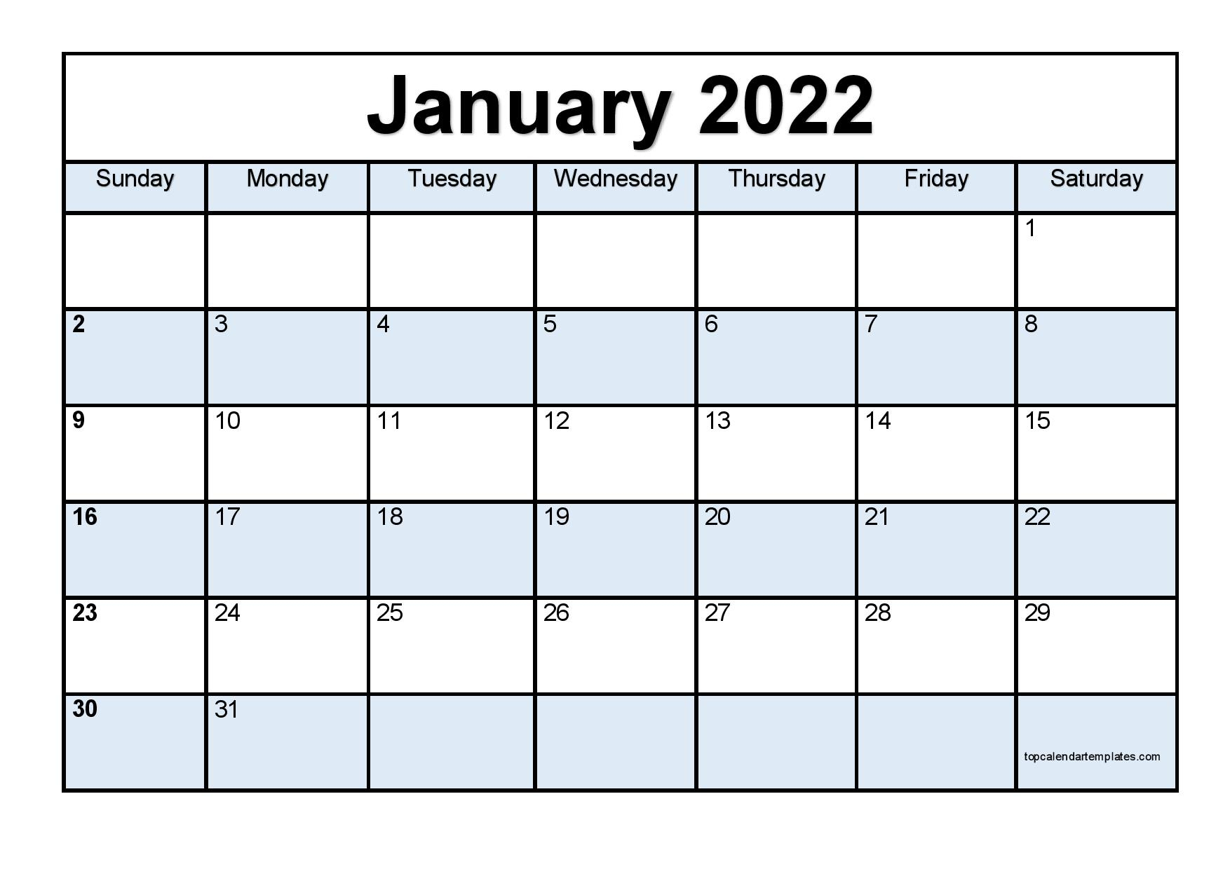 Pick January 2022 Us Calendar