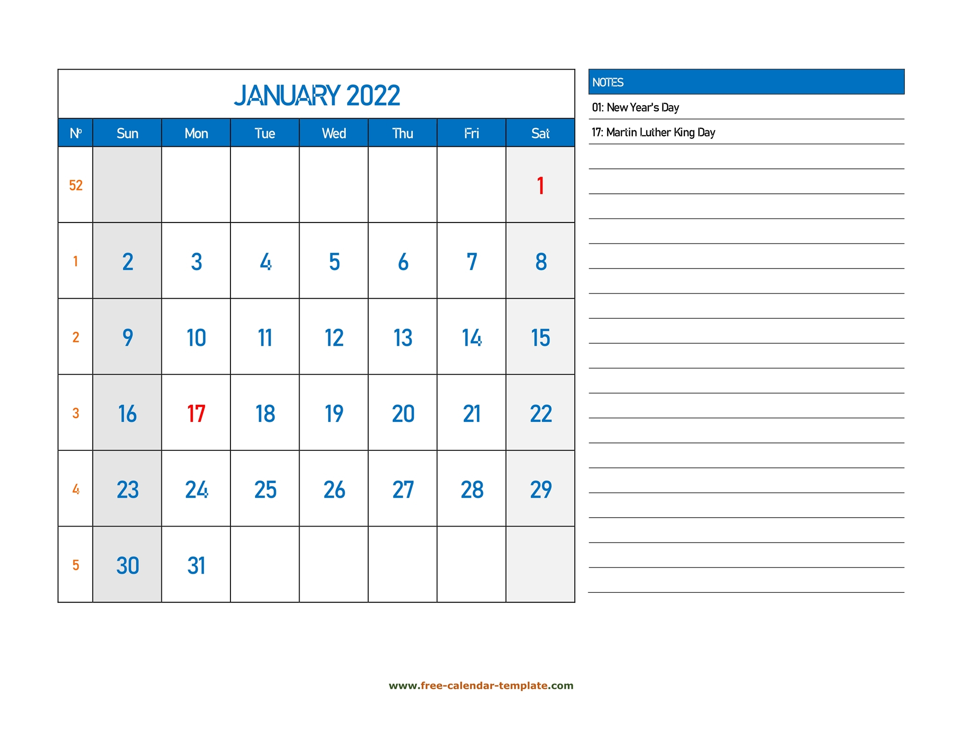 Pick January 2022 Us Calendar