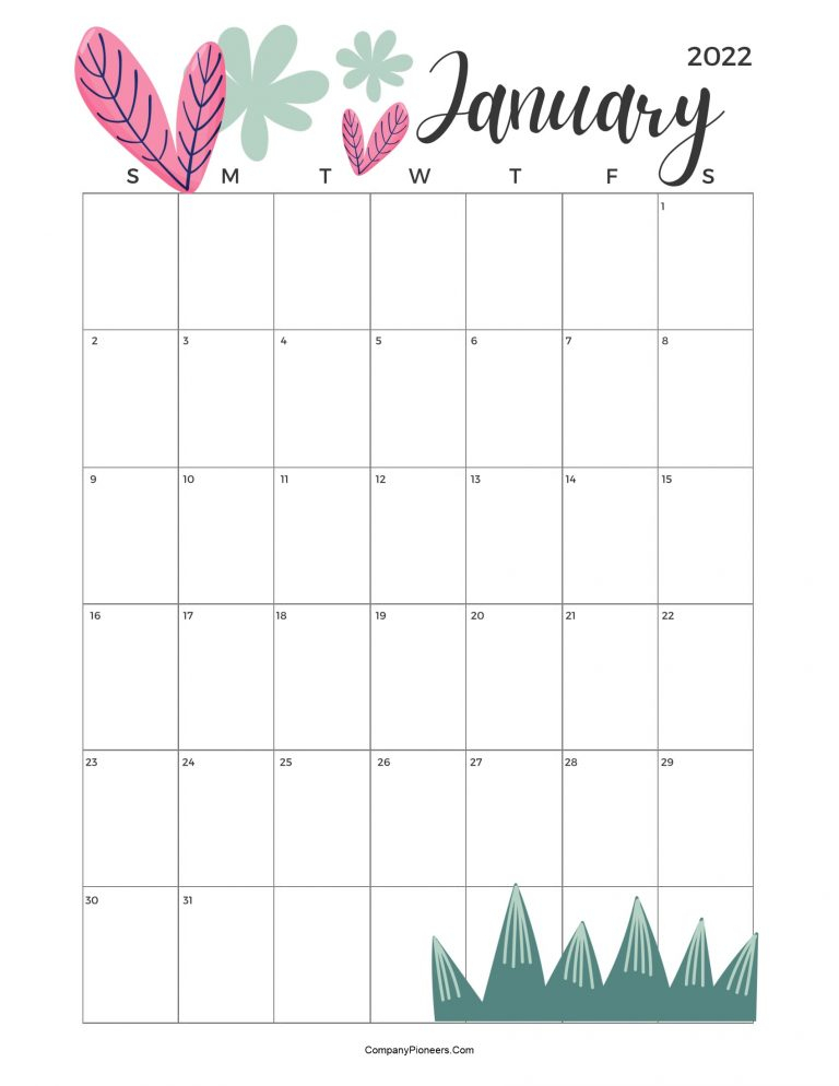 Pick January Calendar 2022 Cute