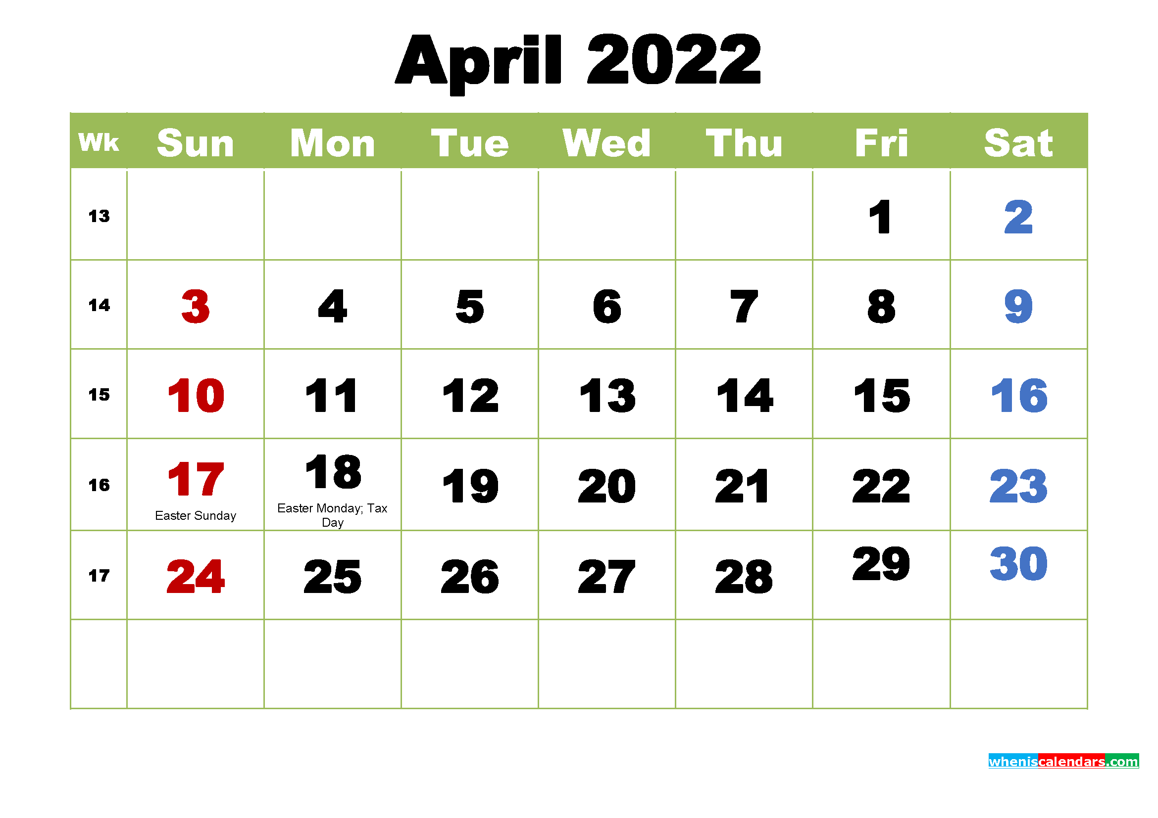 Pick Jewish Calendar April 2022