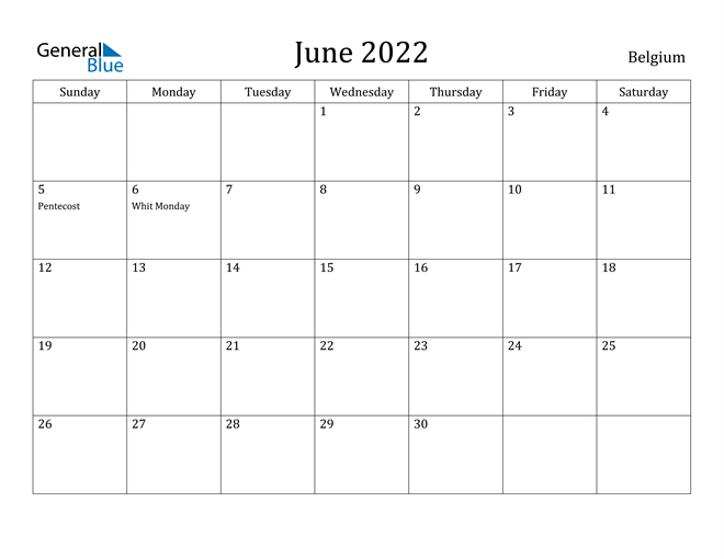 Pick June 2022 Calendar Monday Start