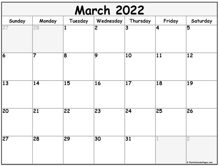 Pick Lunar Calendar 2022 March