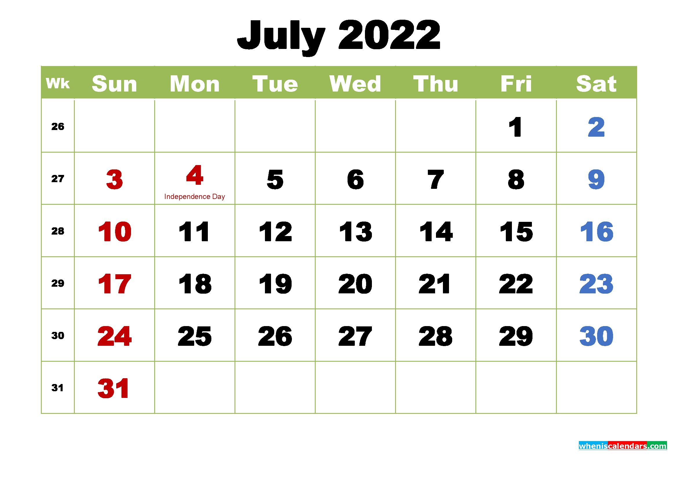 Pick Lunar Calendar July 2022