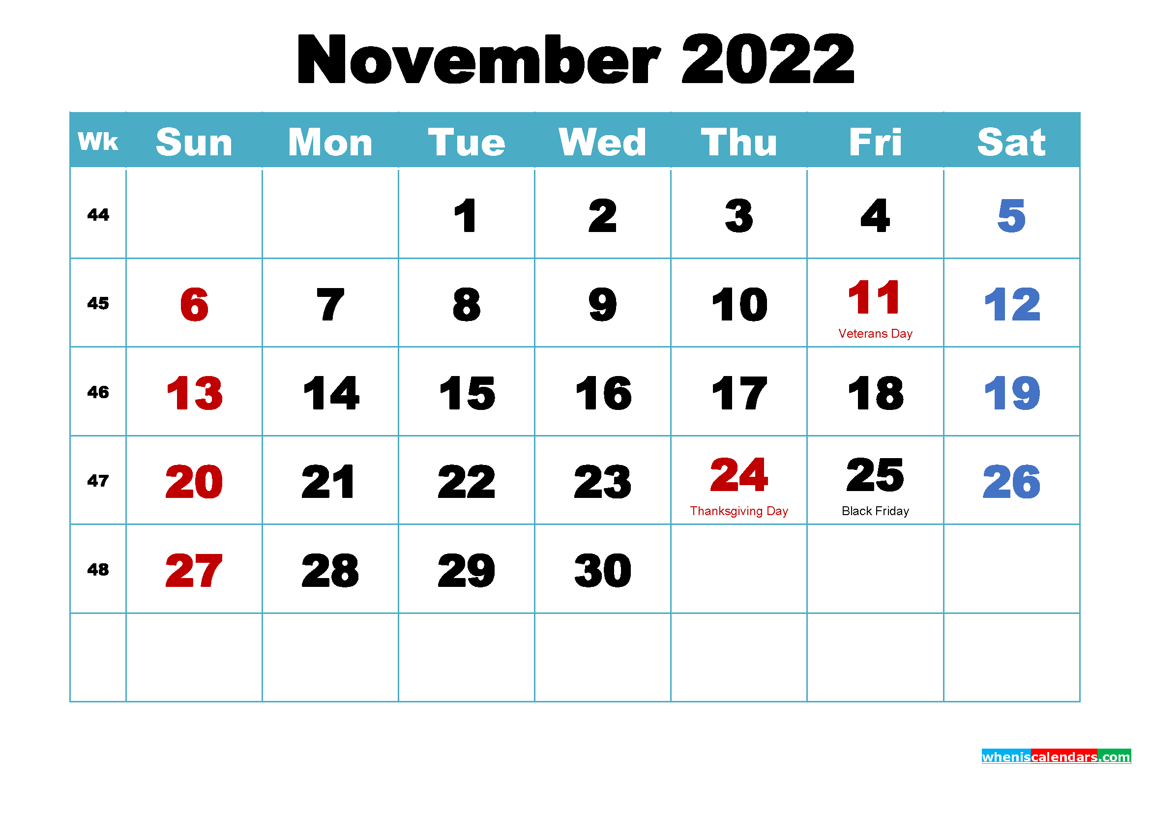 Pick Lunar Calendar November 2022