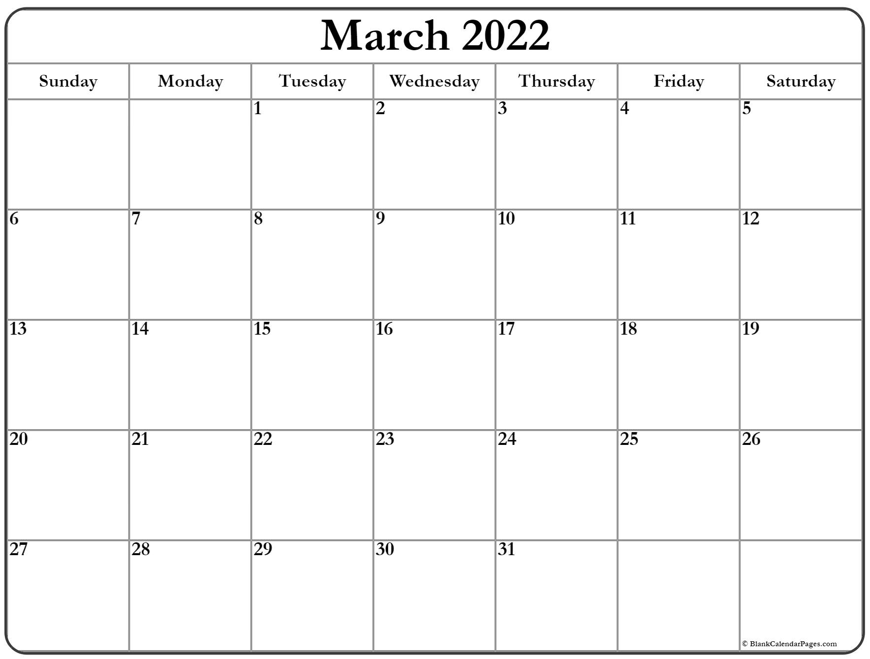 Pick March 1 2022 Calendar
