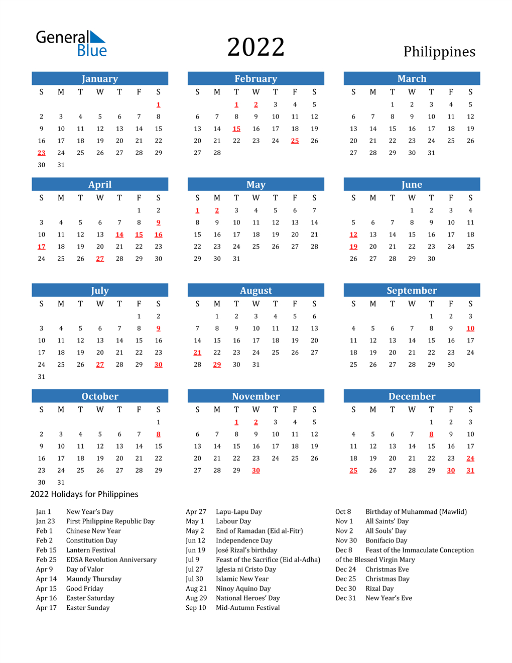 Pick March 2022 Calendar With Holidays Philippines