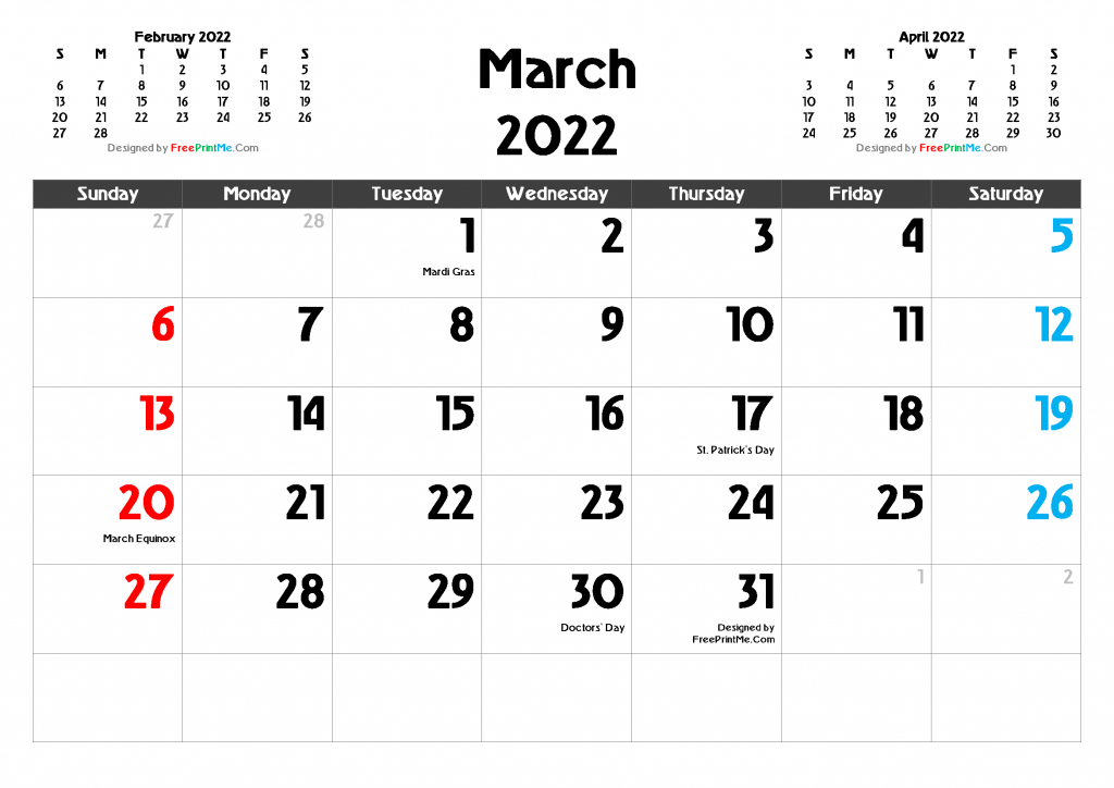 Pick March 8 2022 Calendar