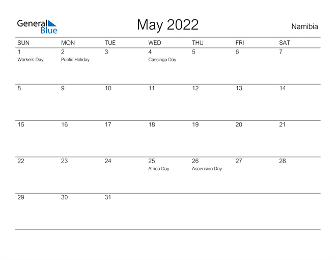 Pick May 2022 Printable Calendar With Holidays