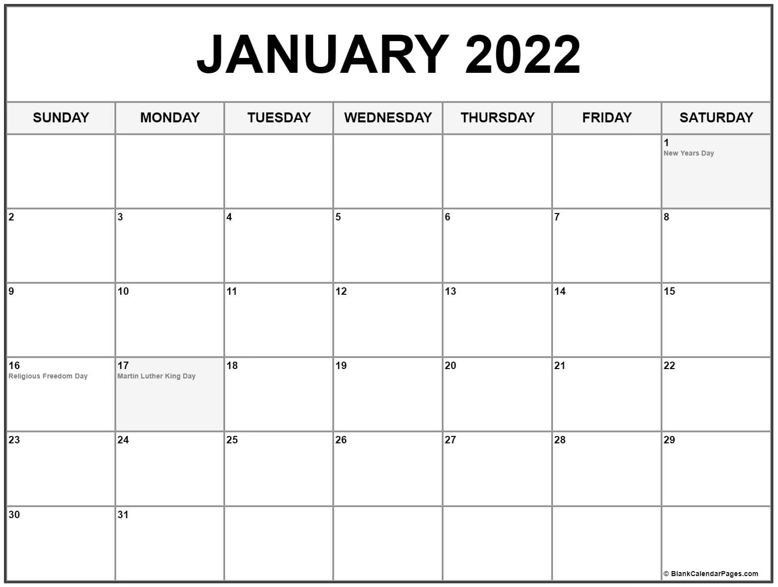 Pick National Day Calendar February 2022