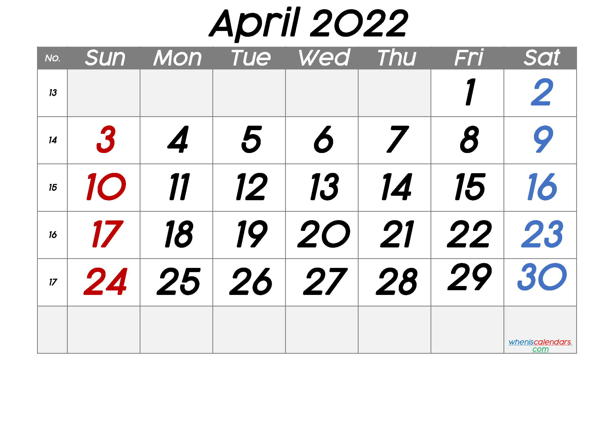Pick Print A Calendar April 2022