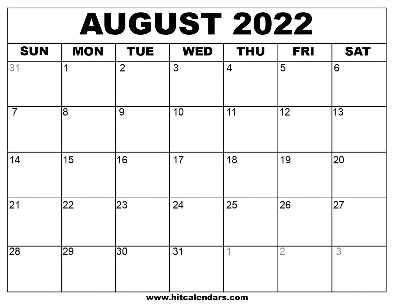 Pick Show Calendar For August 2022