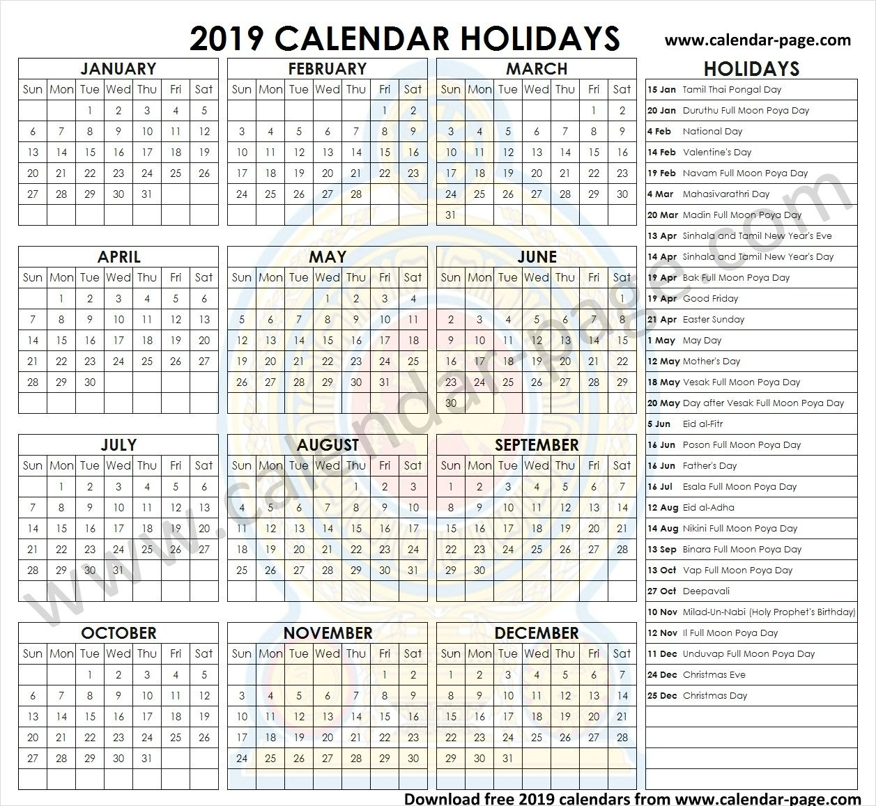 Take 2022 January Calendar Sri Lanka