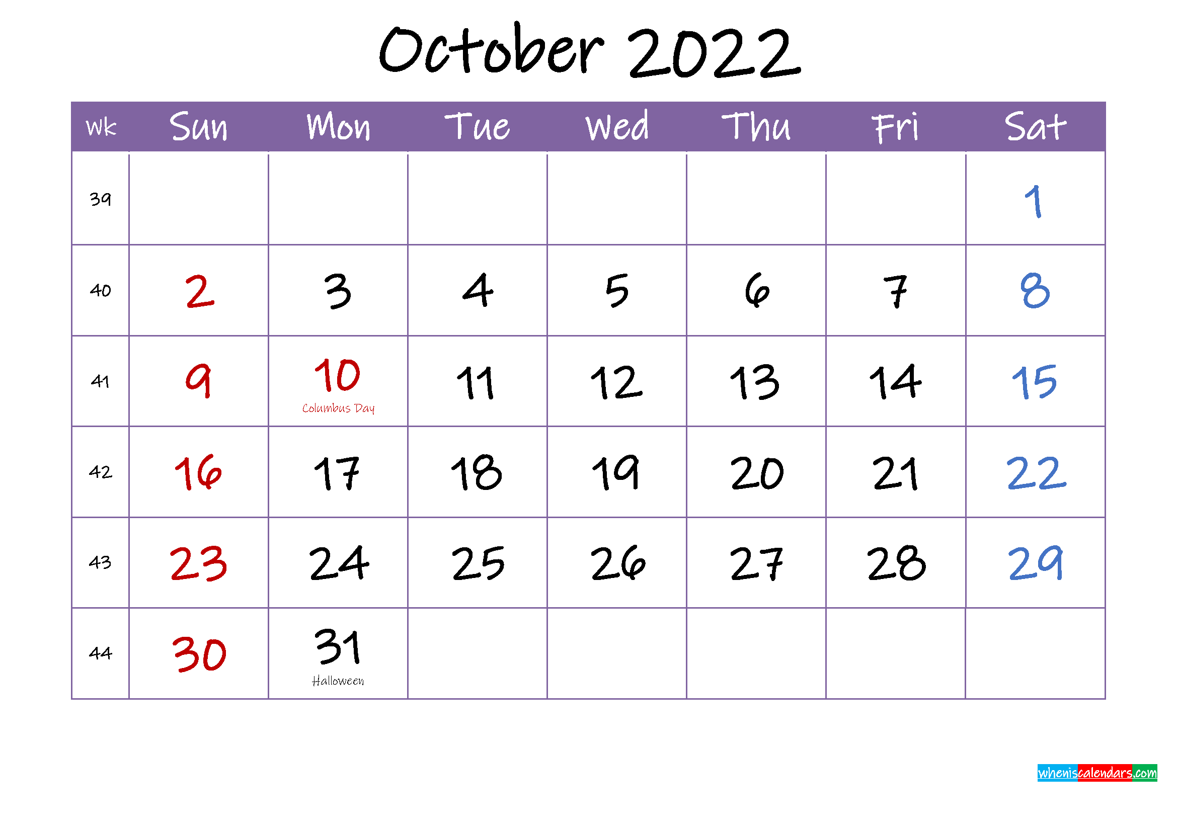 Take 2022 Ka October Ka Calendar