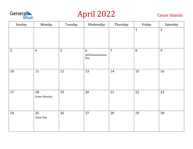 Take April 2022 Calendar Image