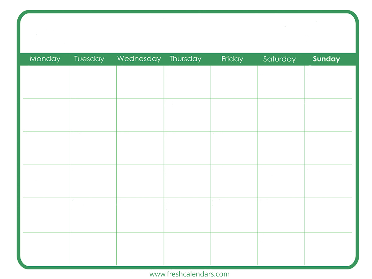 Take Blank Month Calendar Printable