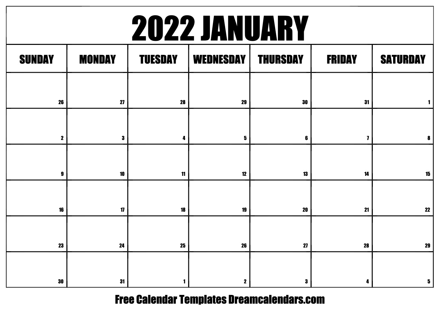 Take Calendar 2022 January Excel
