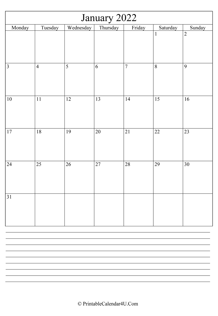 Take Calendar 2022 January To December