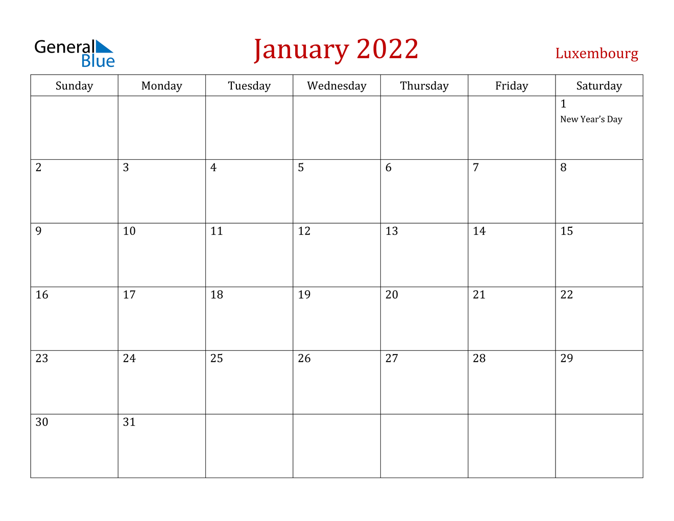 Take Calendar 2022 January Word