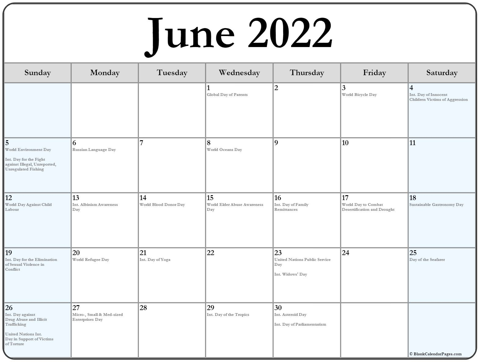 Take Calendar 2022 June July