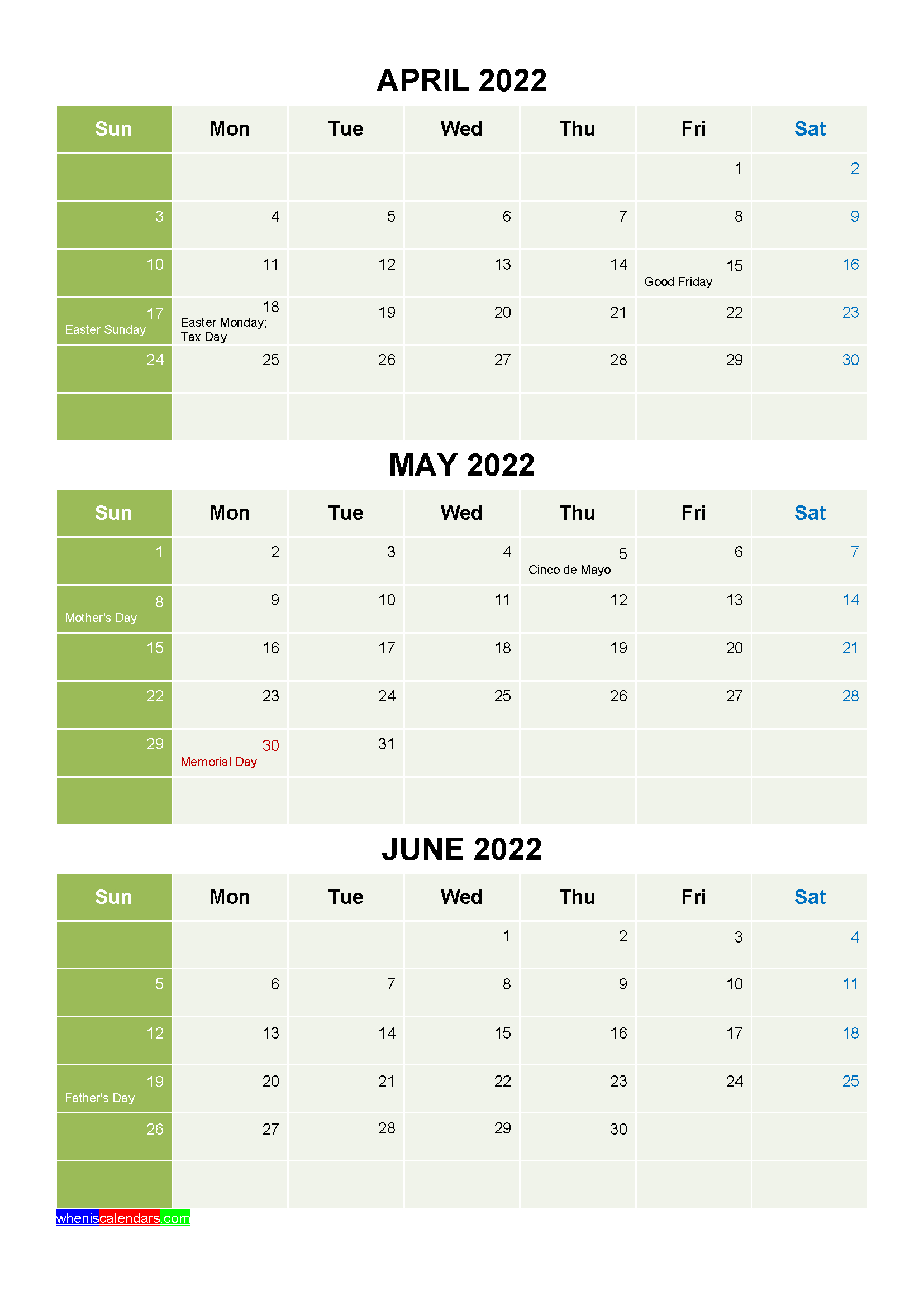 Take Calendar 2022 May And June