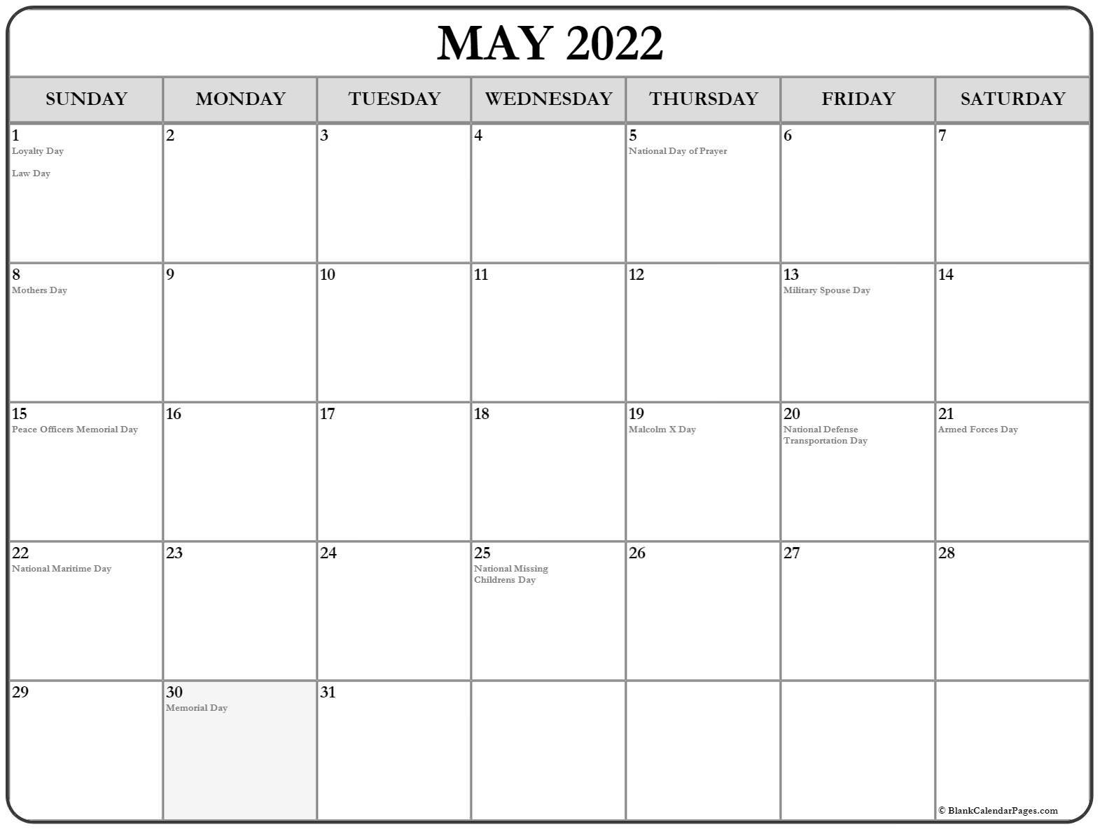Take Calendar 2022 May Bank Holiday