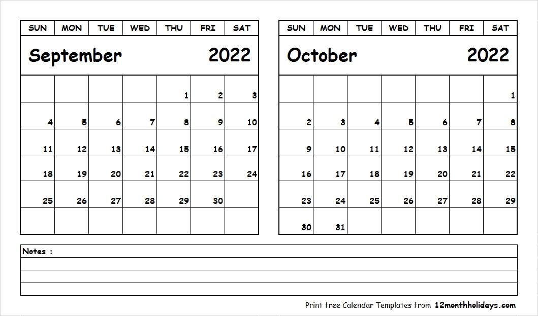 Take Calendar 2022 September Month