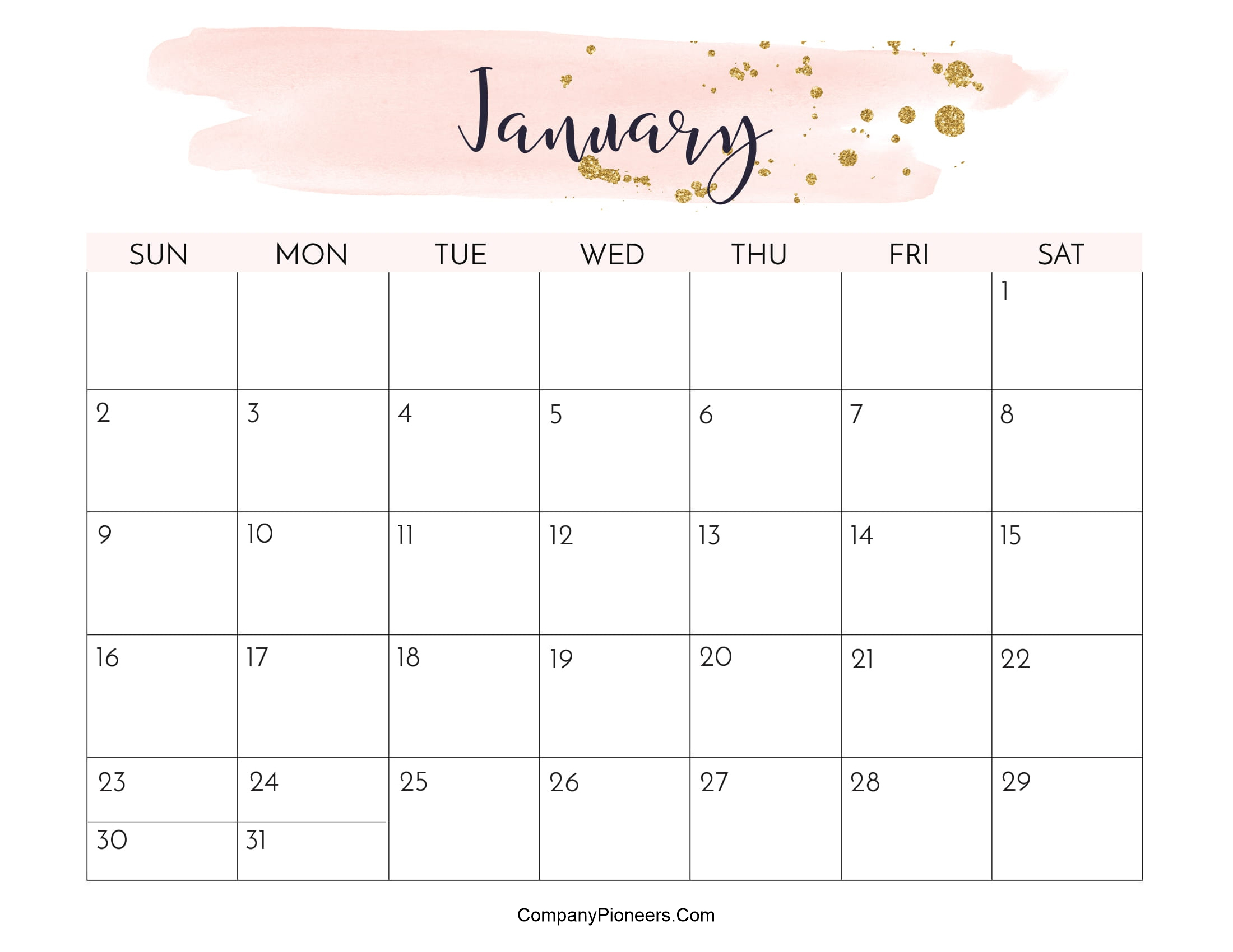 Take Calendar For 2022 In January