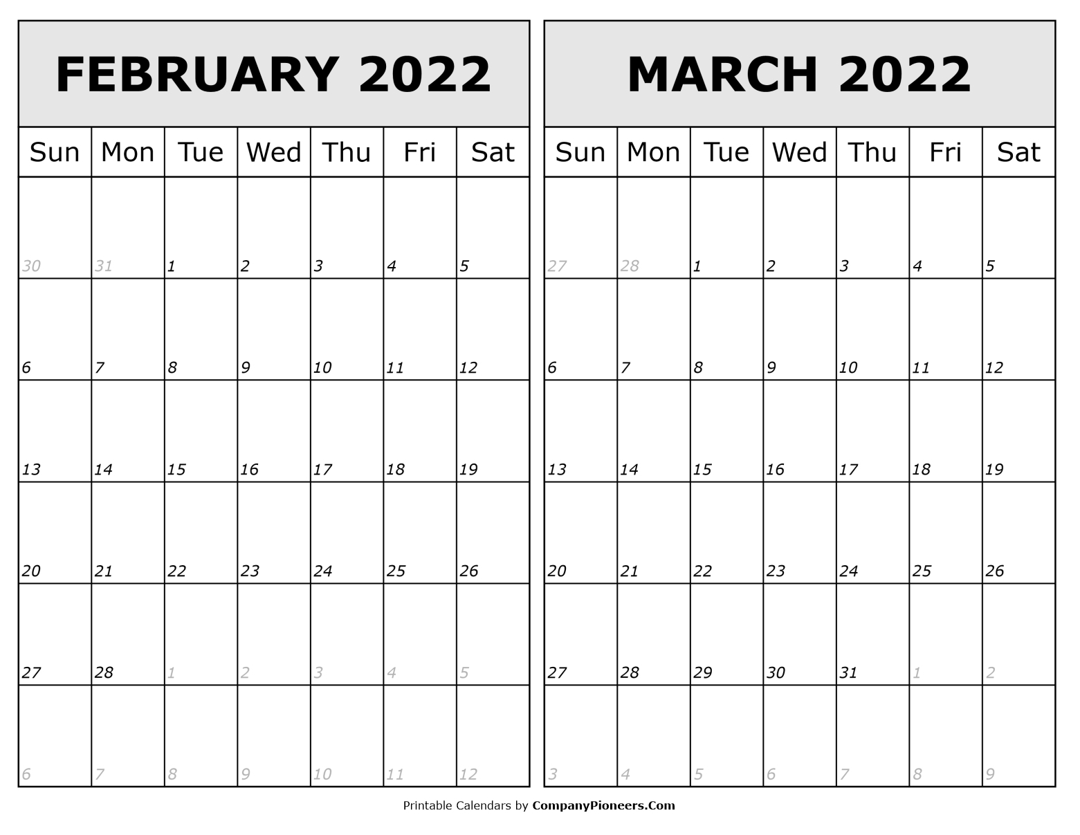 Take Calendar For February And March 2022