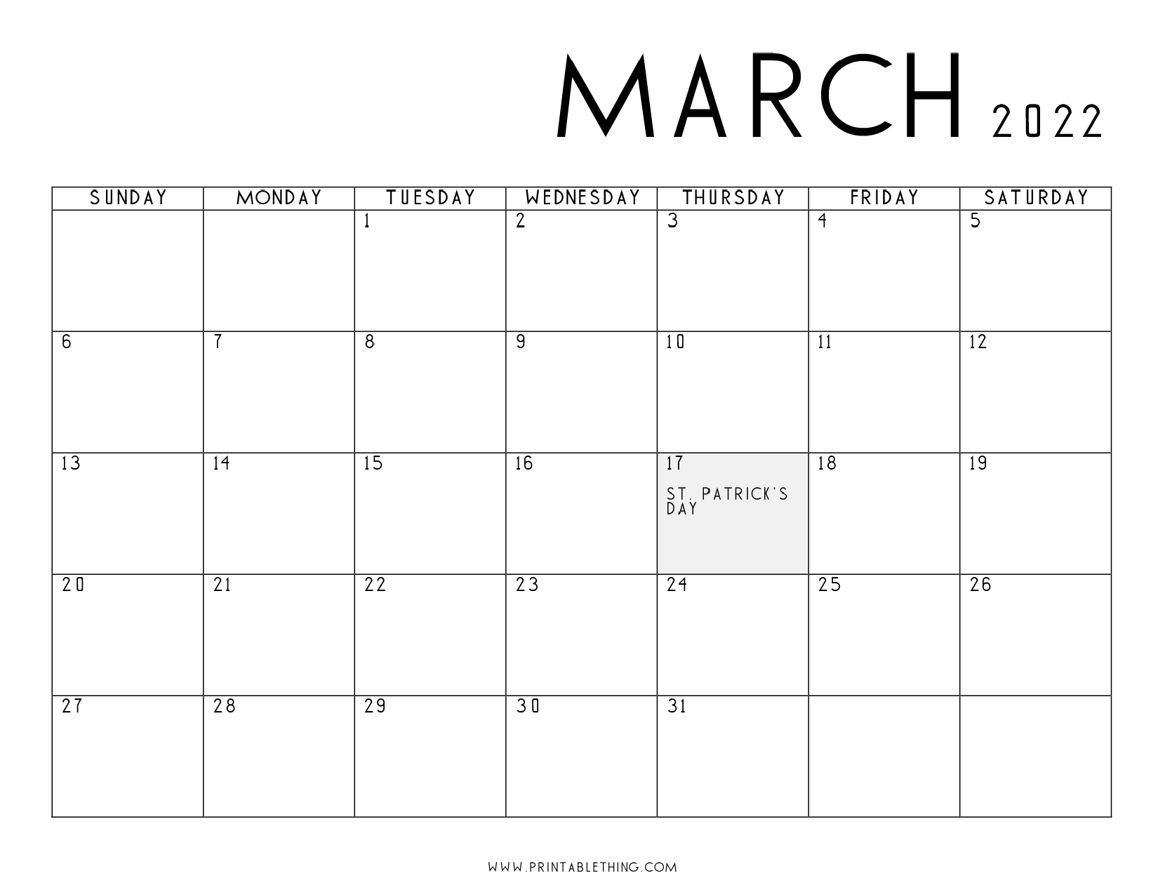 Take Calendar For March 2022