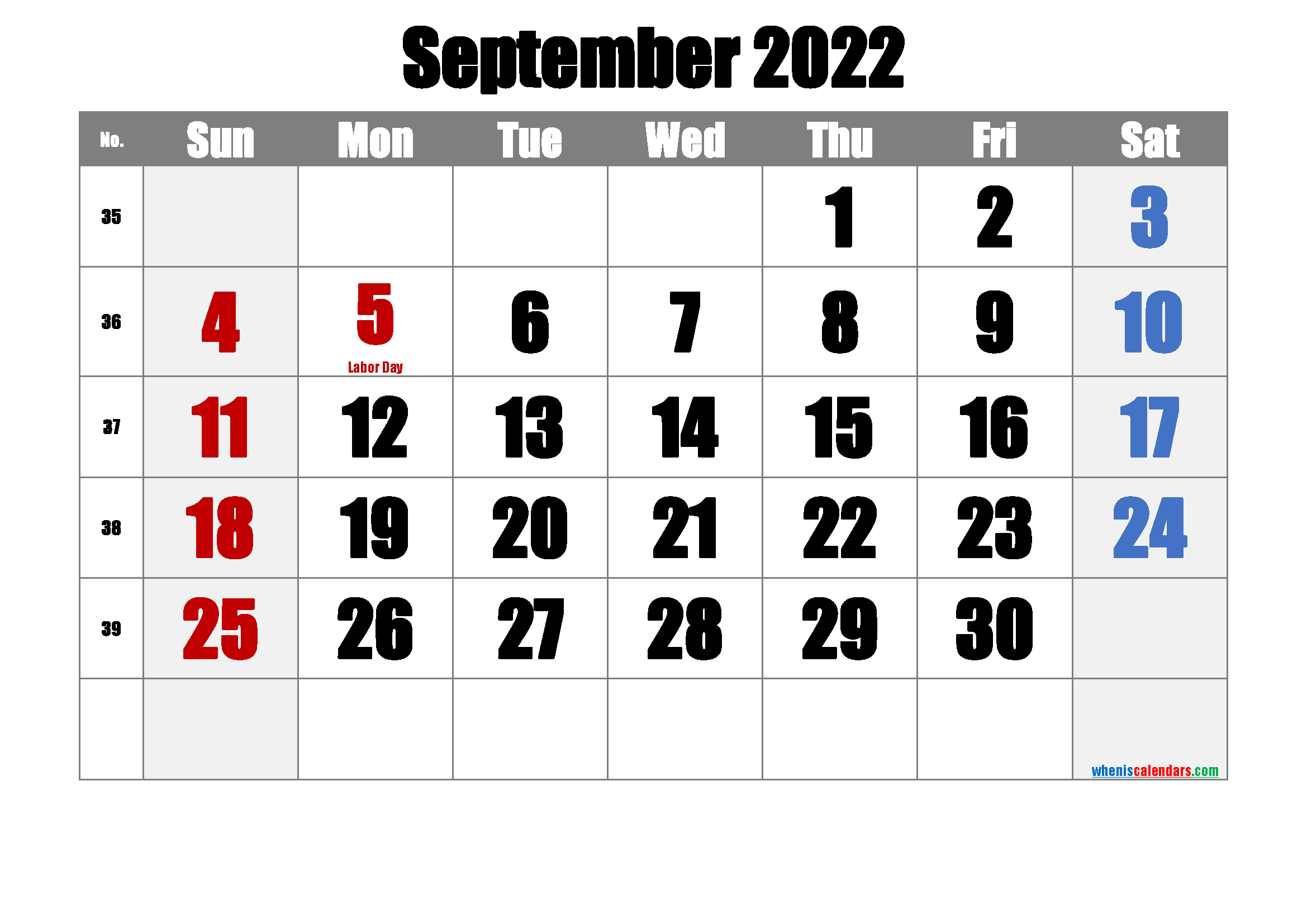 Take Calendar For Sept 2022