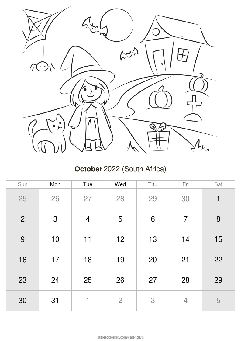 Take Calendar January 2022 South Africa