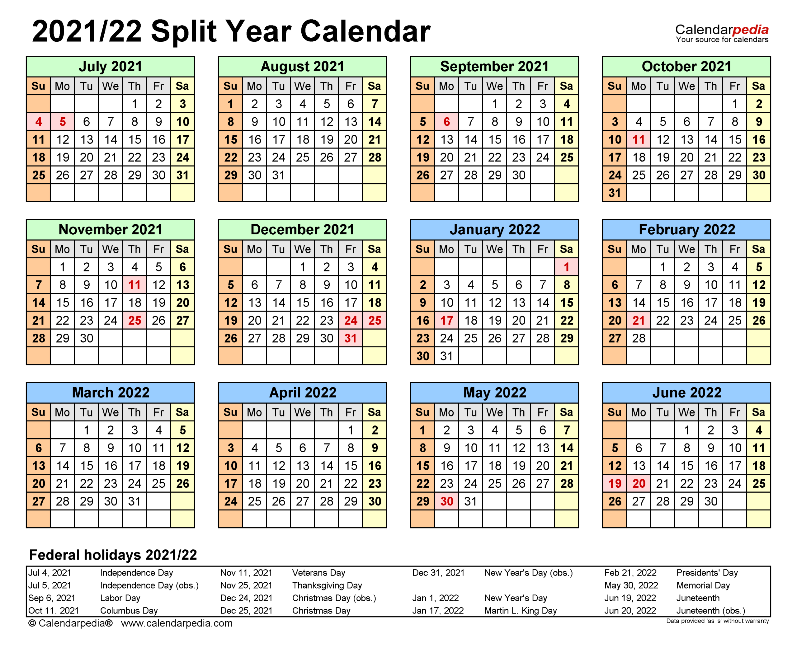 Take Calendar June 19 2022