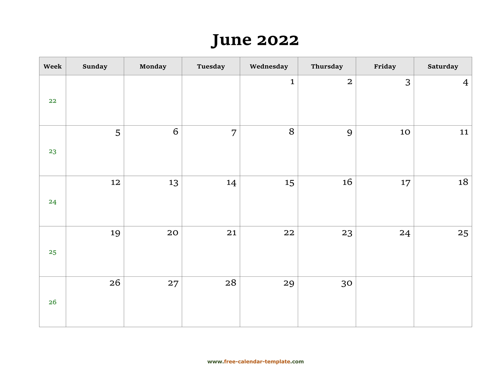 Take Calendar June 2022 With Holidays