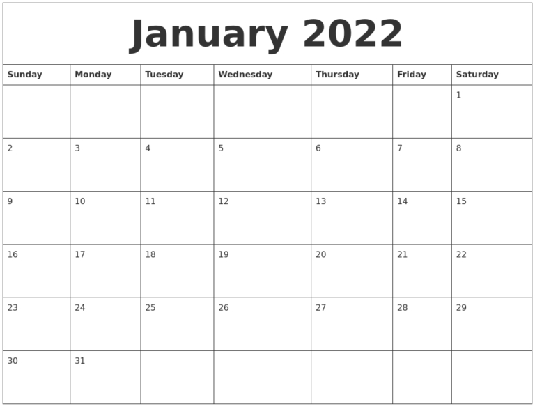 Take Calendar Options January 2022