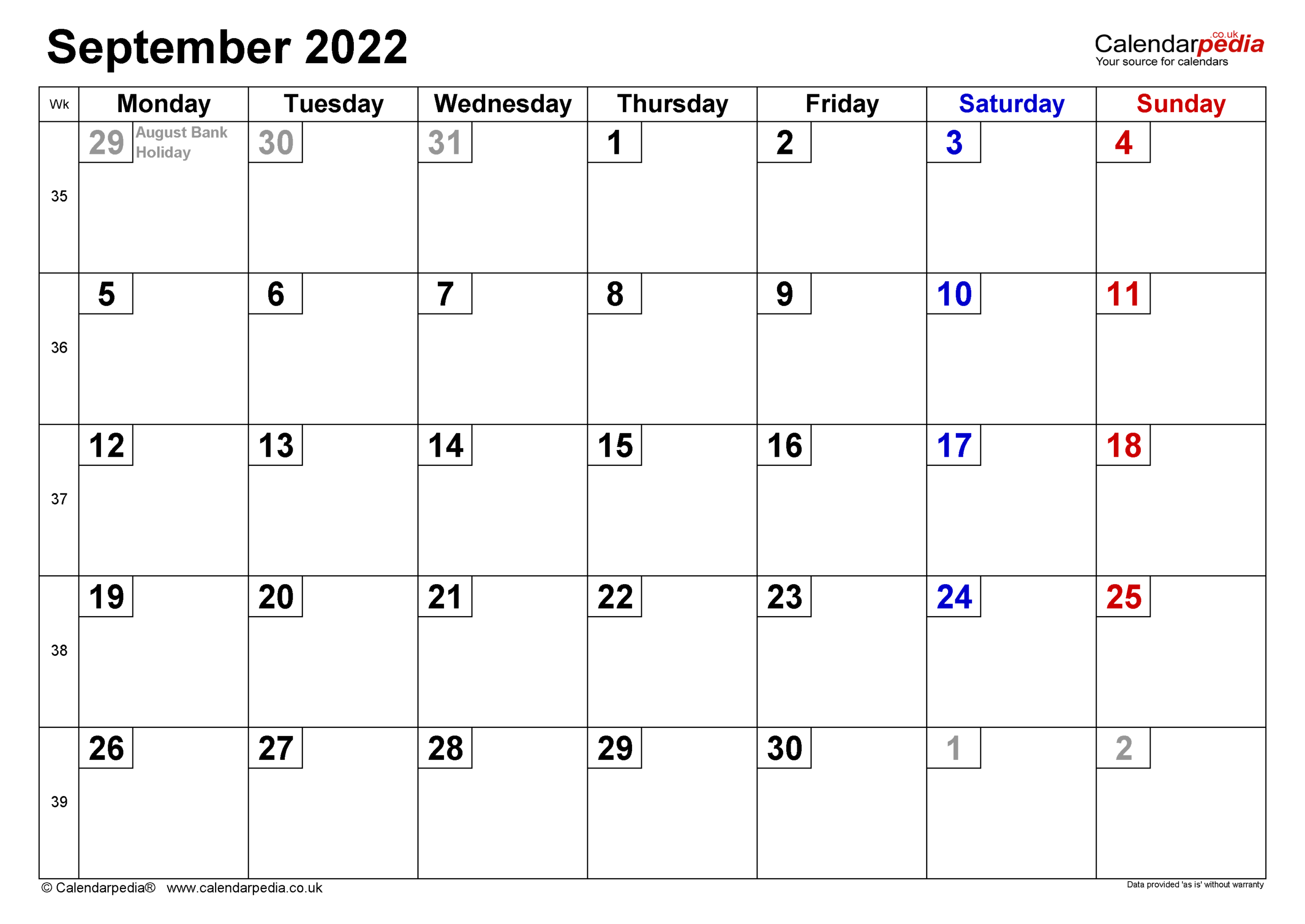 Take Calendar September October 2022