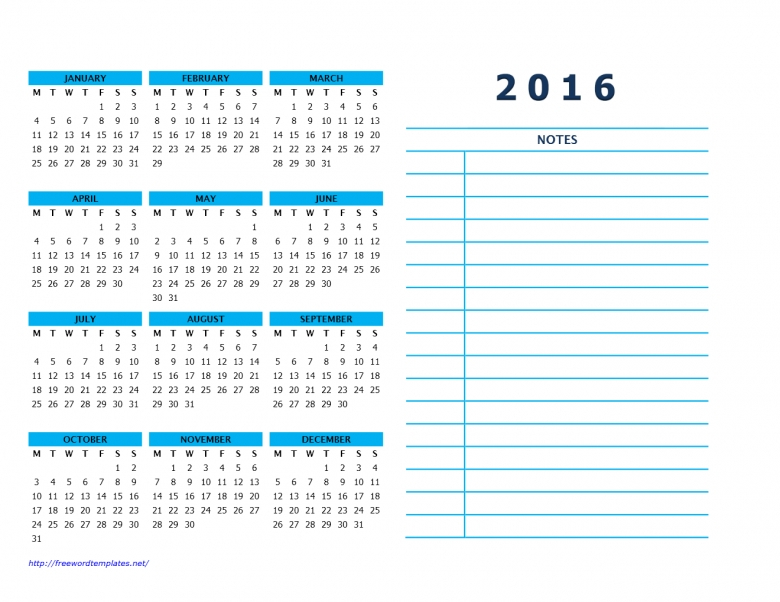 Take Calendar With Space For Writing