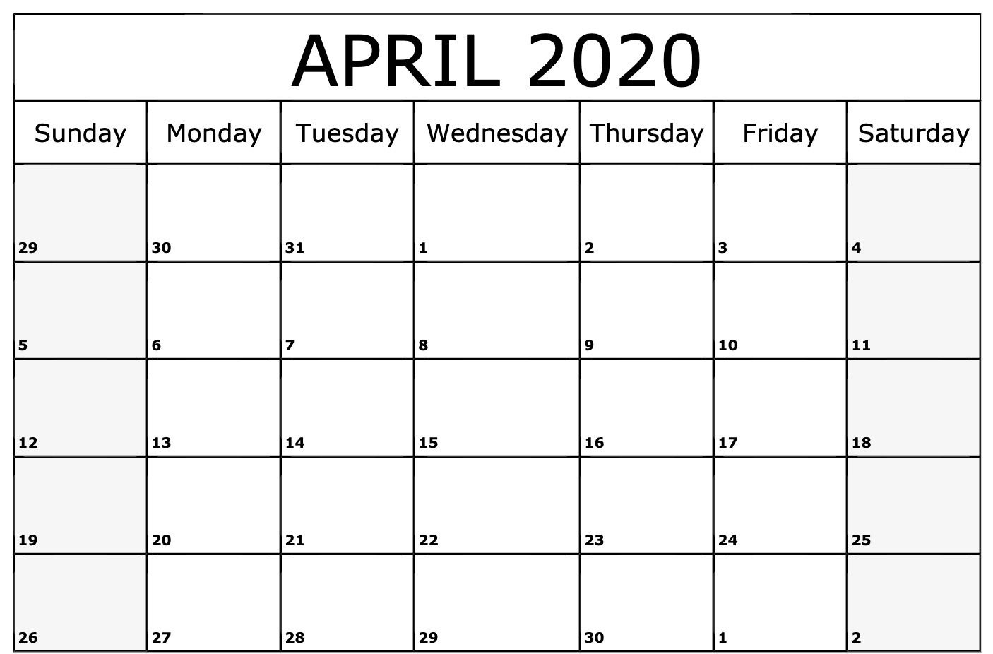 Take Editable Calendar April 2022