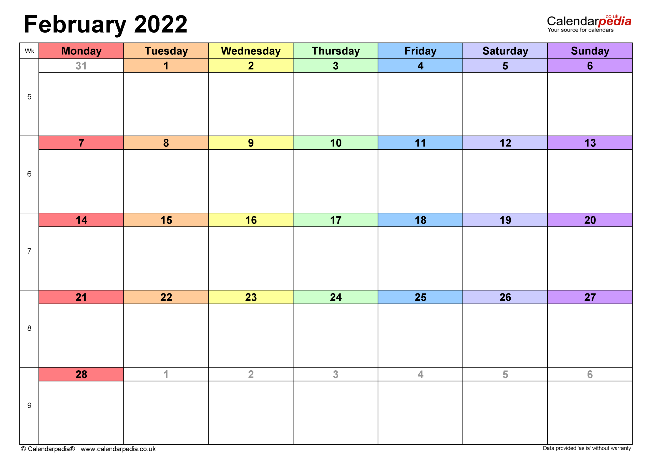 Take February 1 2022 Calendar