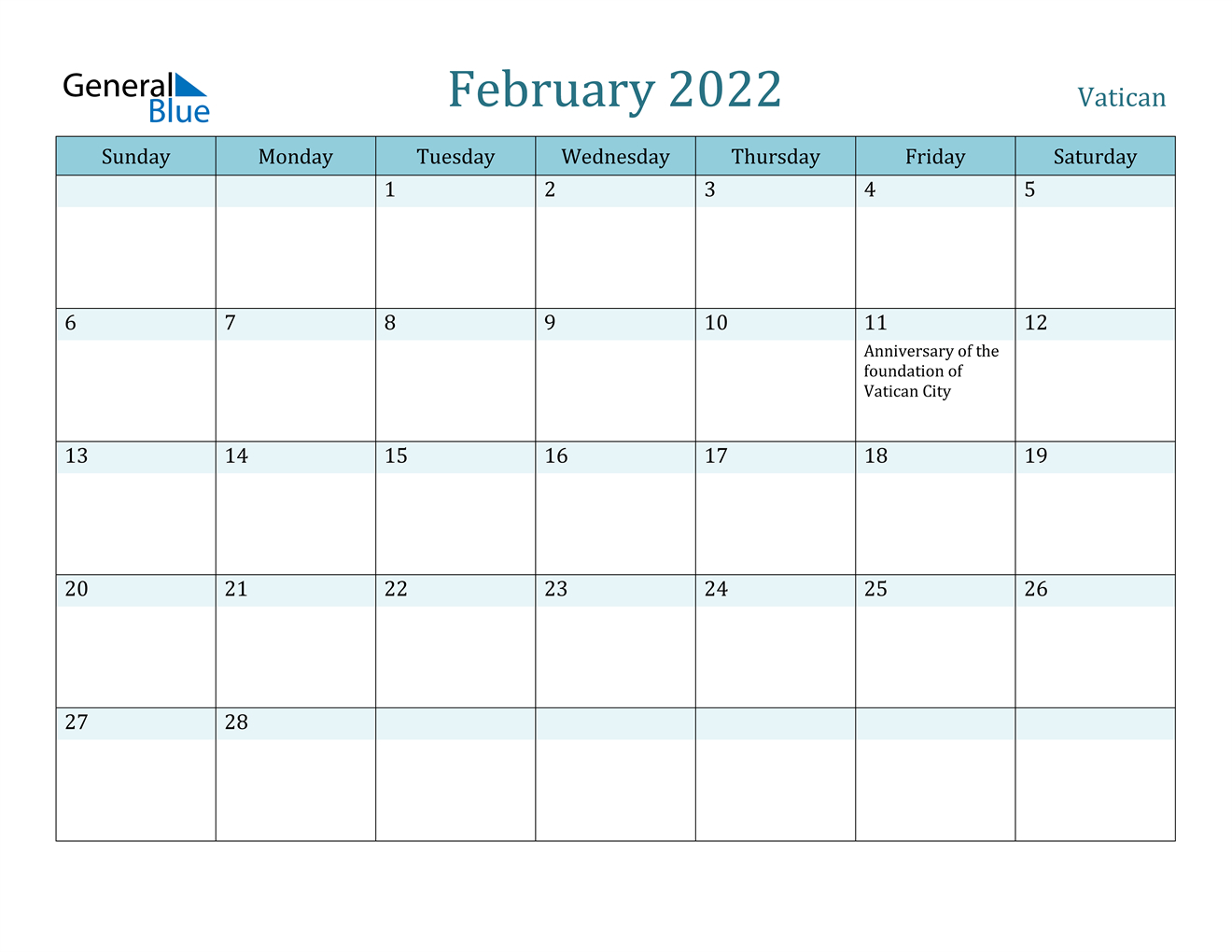 Take February Days 2022 Calendar