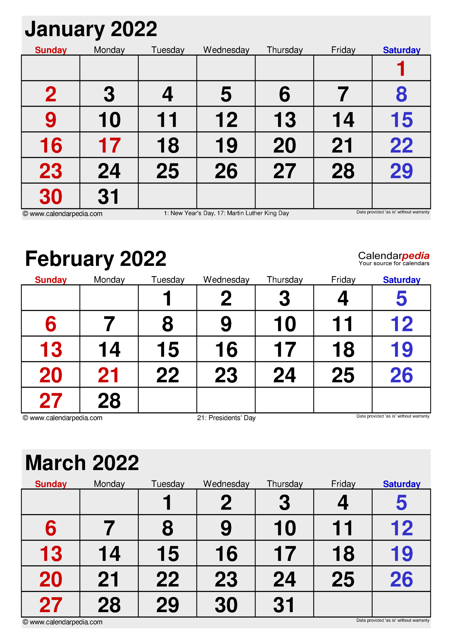 Take Free Calendar February 2022
