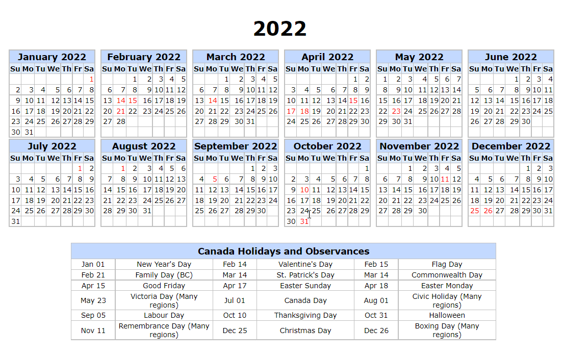 Take January 2022 Calendar Bank Holidays
