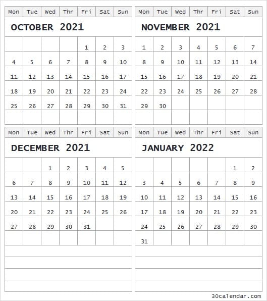 Take January 2022 Calendar Large Print