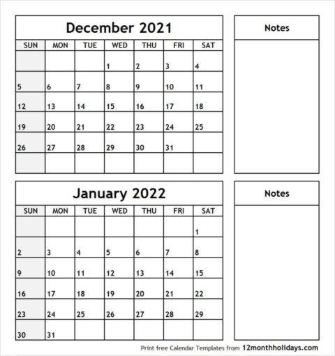 Take January 2022 Calendar Special Days