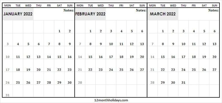 Take January 2022 Calendar With Lines