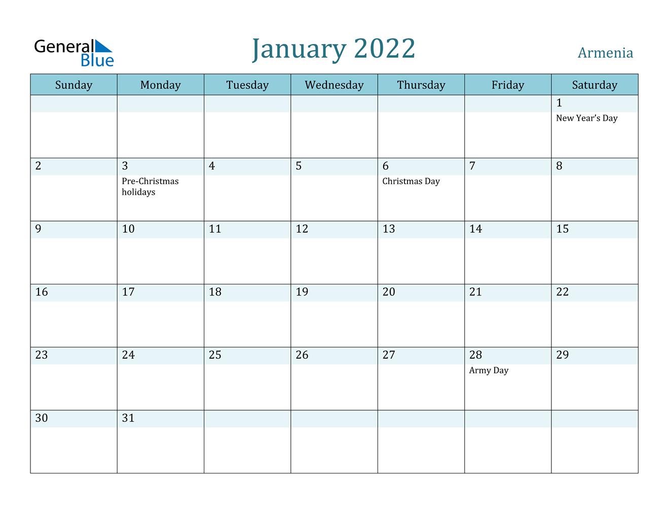 Take January 2022 Us Calendar