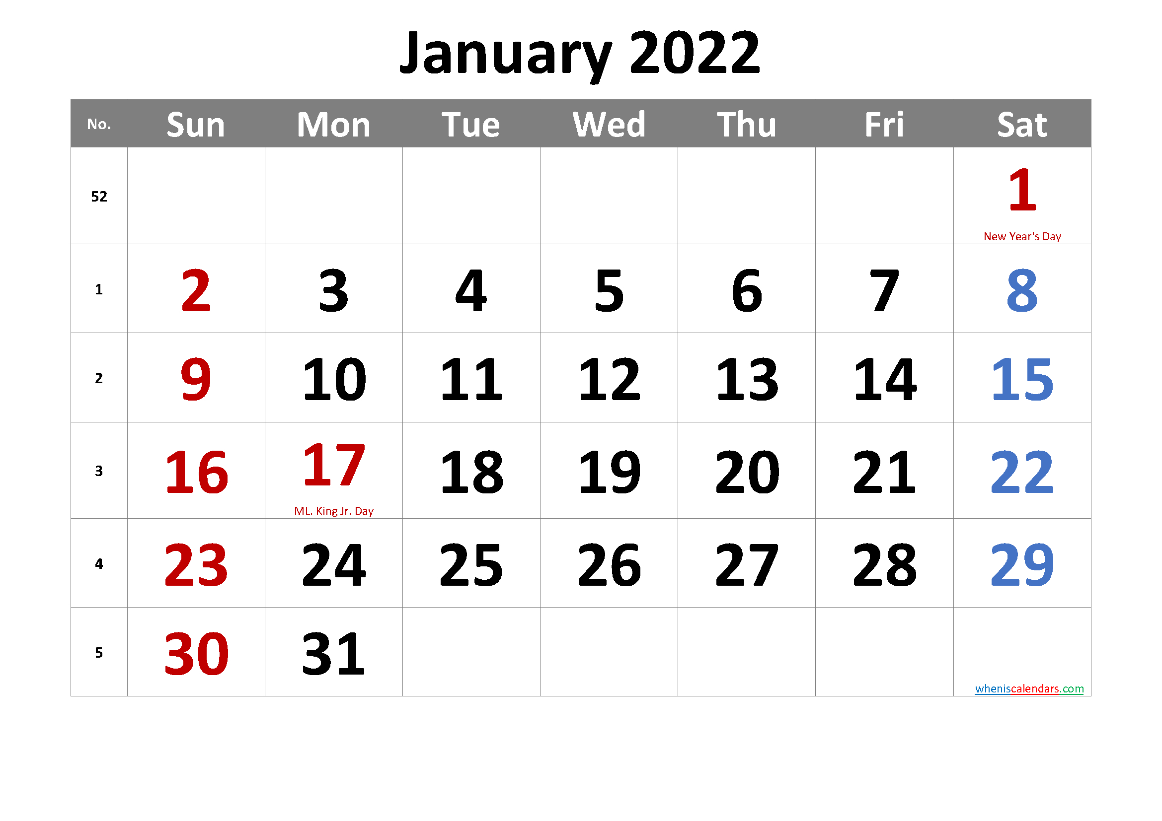 Take January Calendar 2022 Cute