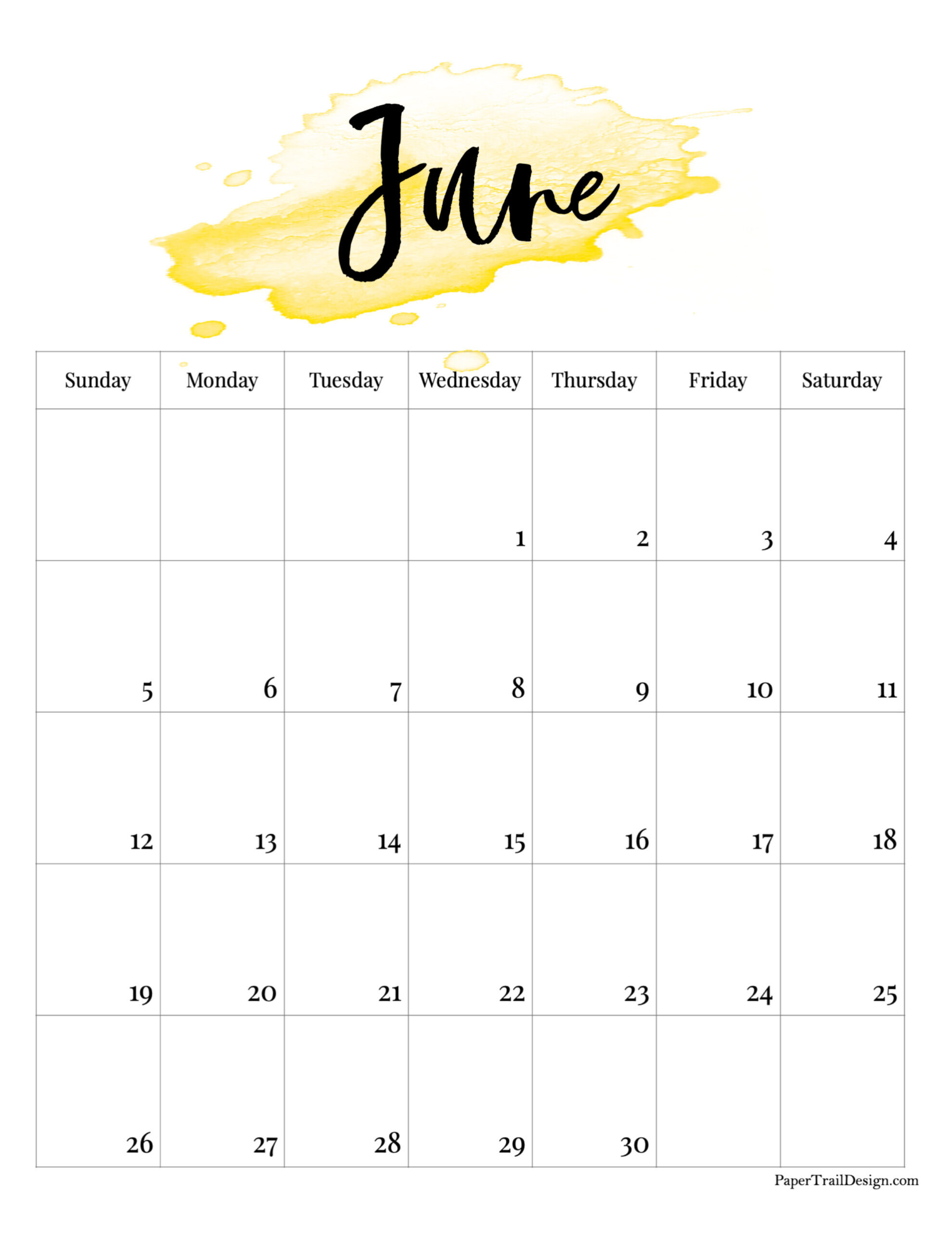 Take June 2022 Blank Calendar