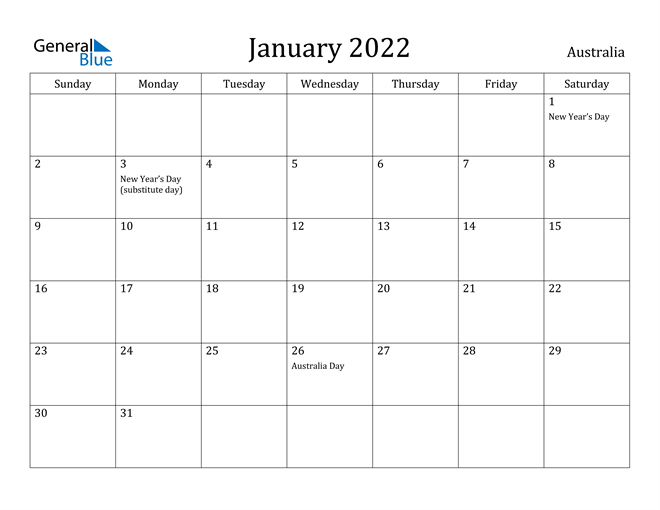 Take March 2022 Calendar Australia